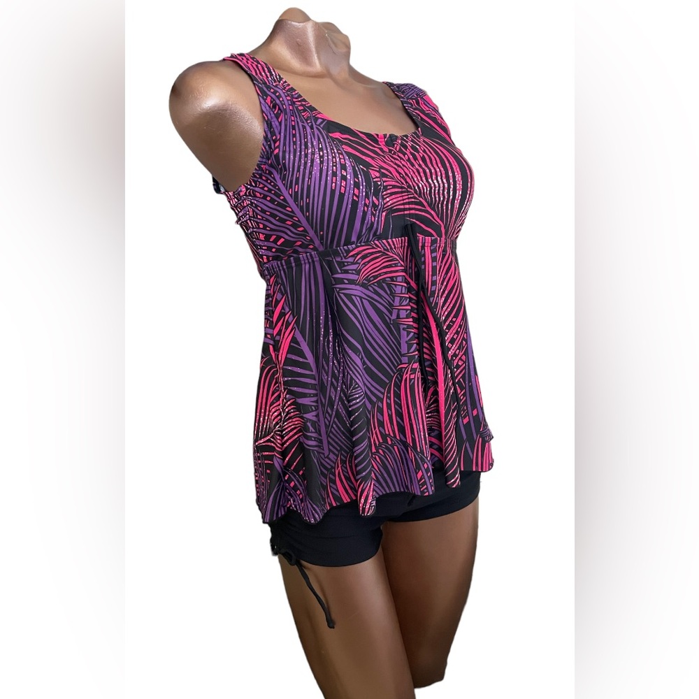 Nwot Palm Print Tankini/Shorts Set